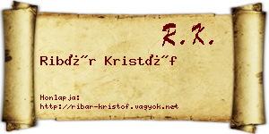 Ribár Kristóf névjegykártya